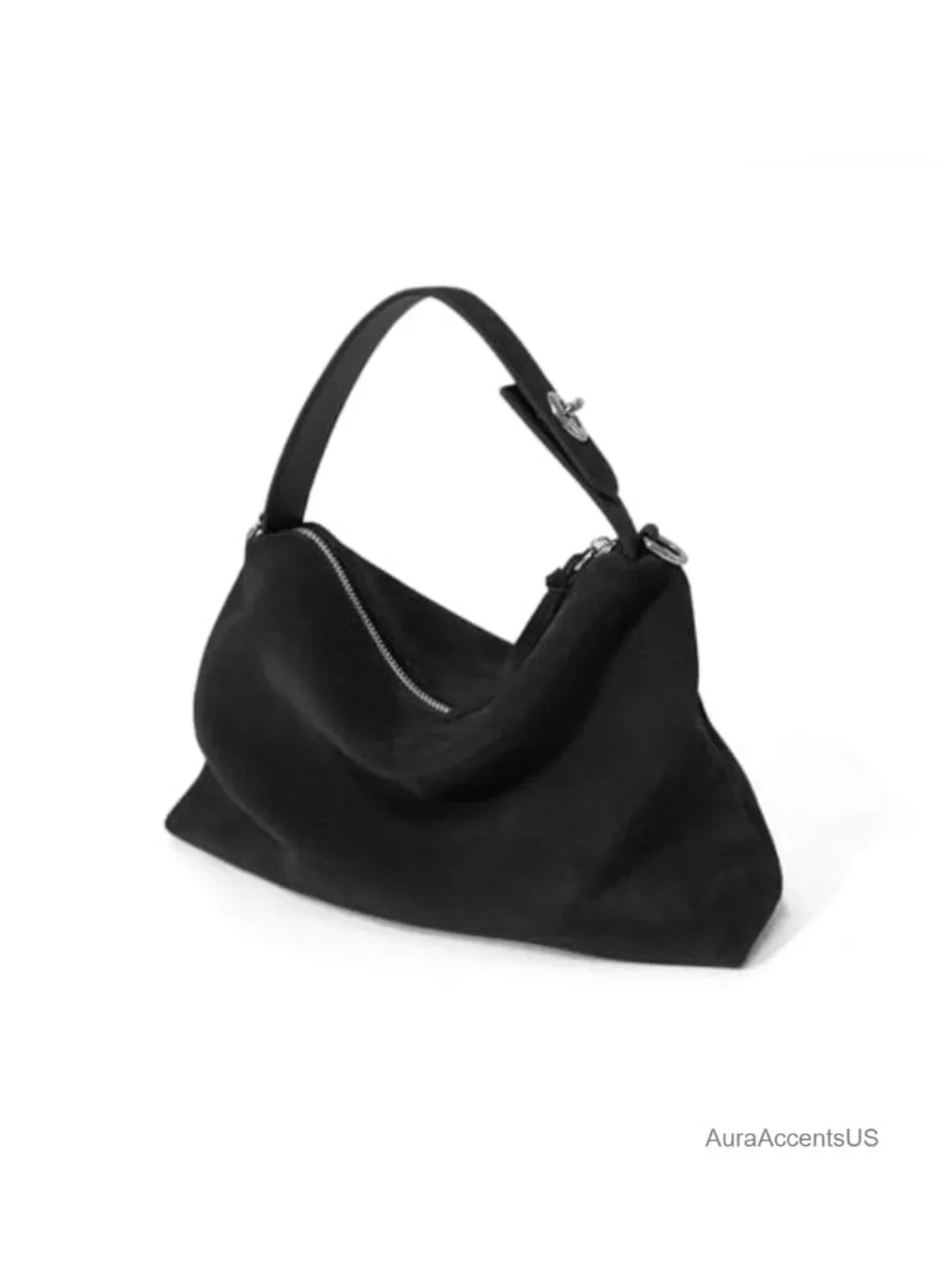 Suede Leather Tote Bag with Crossbody Strap Hobo Satchel Purse